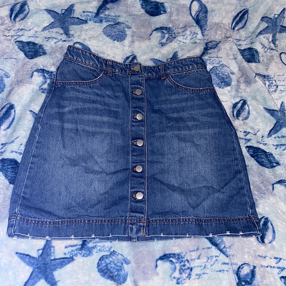 Jean Button Up Skirt